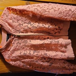 Lane Bryant pink lace jacket
